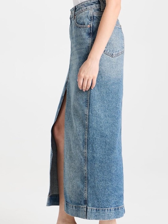 DL1961 Dresses & Skirts - DL1961 Denim Skirt Low Rise Maxi Skirt Front Slit Full length Size 24